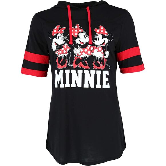 Disney Minnie Mouse Hoodie Football Shirt - Picture 1 of 5